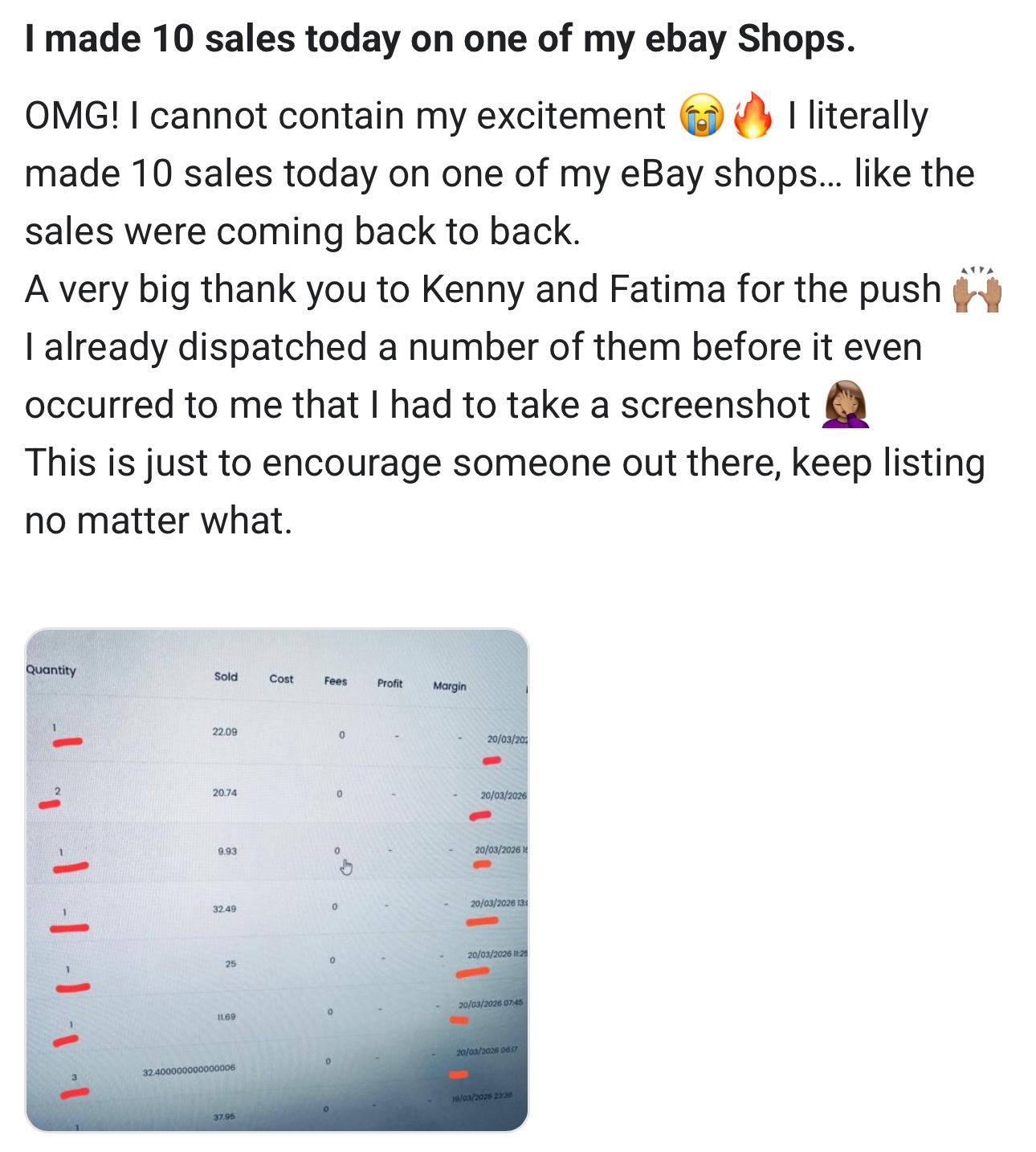 10 sales in one day — Mrs Adetutu Leigh